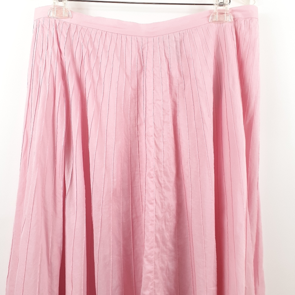 Lauren Ralph Lauren Pink Pleated Skirt Long 12 - Picture 4 of 14